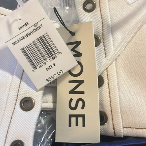 MONSE Lacing Bralette Bra Top Crop white Lace Up NWT $590 - Picture 9 of 11